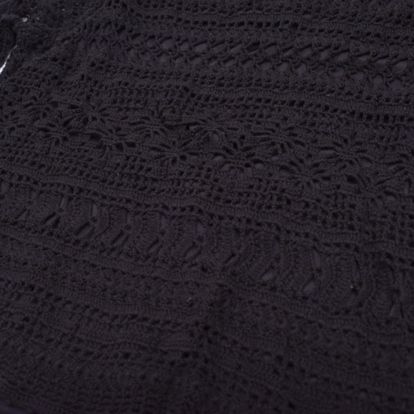 Black Long Sleeve Feminine Lace Like Sheer Goth Top Large - Picture 5 of 12